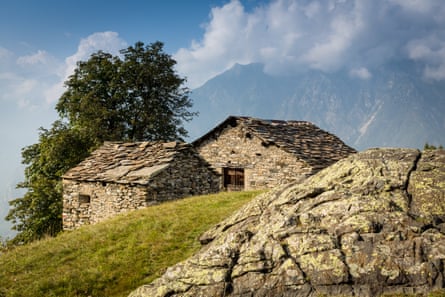 Stone house high on a mountainside