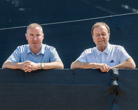 The Guardian’s Ewan Murray (left) with Sky Sports Golf commentator Ewen Murray at Royal Birkdale
