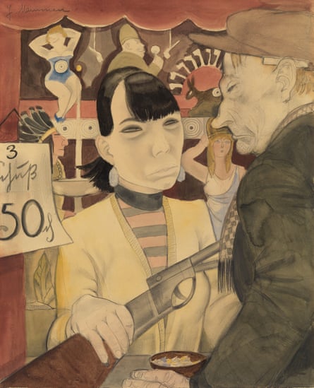 At the Shooting Gallery by Jeanne Mammen (1929).