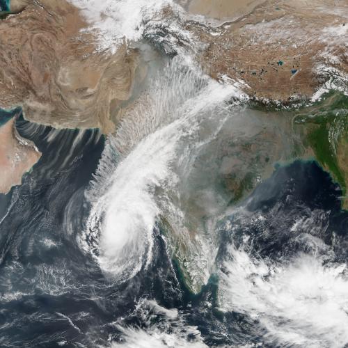 Tropical Storm Ockhi brought heavy rain to the west coast of India in early December 2017.