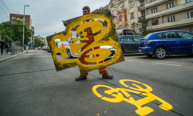 Budapest has introduced 12 miles of temporary bike lanes