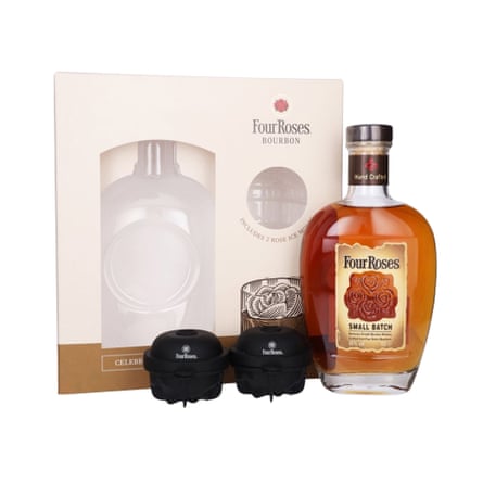 Four Roses Small Batch Bourbon with Rose-Shaped Ice Moulds Gift Pack