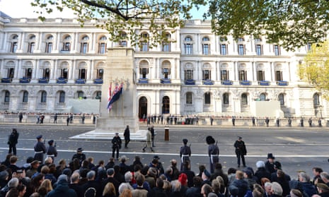 Crowds gather at the Cenotaph for Remembrance Sunday