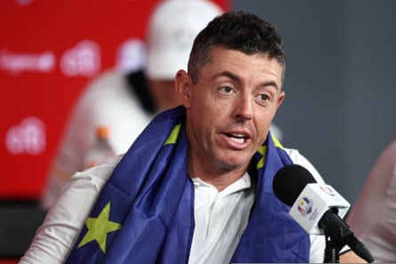 Rory McIlroy speaks to the media after the victory