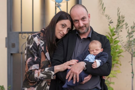 Luisa Galanello and Pietro with their newborn son.