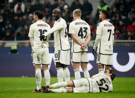 Before Victor Osimhen’s contract renewal at Napoli this month, Romelu Lukaku (second from left) was the joint-best paid player in the league.
