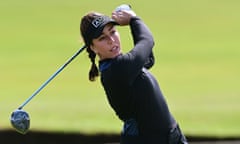 Georgia Hall on the 2nd tee at the 2024 Women's Open