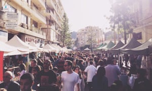 A street market in Mar Mikhael, Beirut …