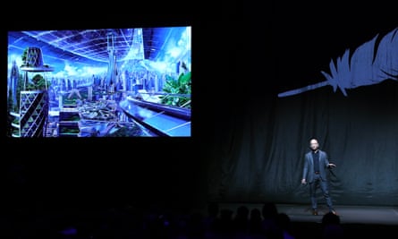 Jeff Bezos speaking about space exploration in Washington, DC in 2019.