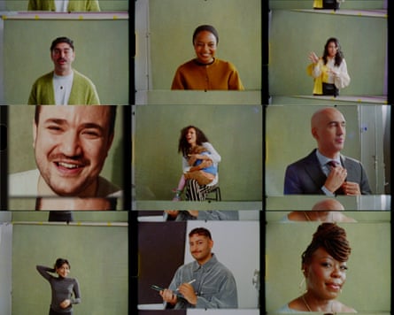 A composite of nine photographs of different people