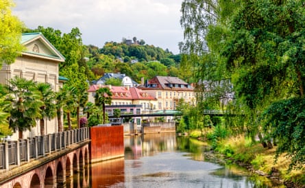 Riverside buildings in Bad Kissingen, Bavaria