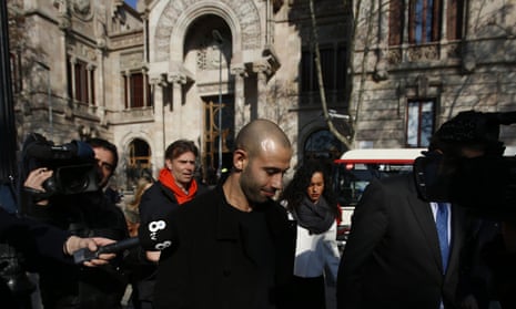 Javier Mascherano leaves court