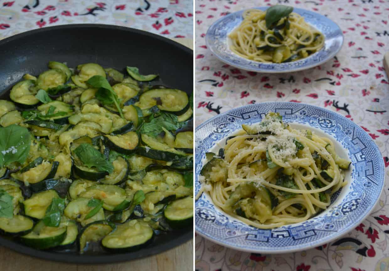 Rachel Roddy’s recipe for pasta con le zucchine – pasta with courgettes and basil