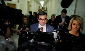 Justin Amash talks to reporters on Capitol Hill, in 2017.