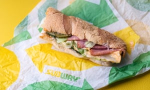 Turkey Ham and Cheese Sub 6 incher with cucumber, jalapeno, lettuce, red onion and chipotle southwest dressing
