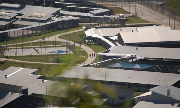 Aerial of set of buildings that comprise Christmas Island immigration detention