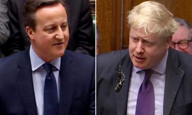 David Cameron and Boris Johnson in the House of Commons.