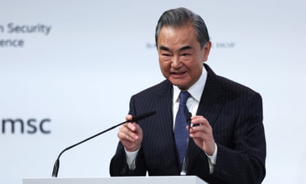 Wang Yi, the top Chinese diplomat, at the Munich security conference