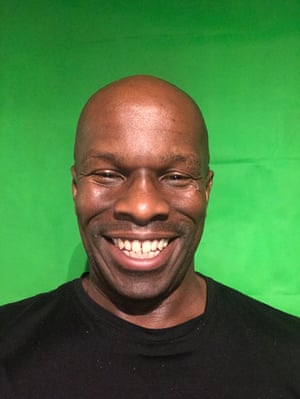 Maurice Mcleod with his green screen.