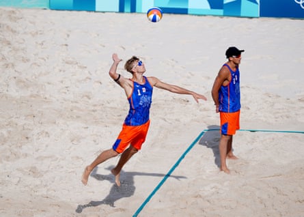 Steven van de Velde competing at the Olympics