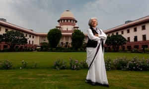 Indira Jaising at the Supreme court of India in New Delhi.