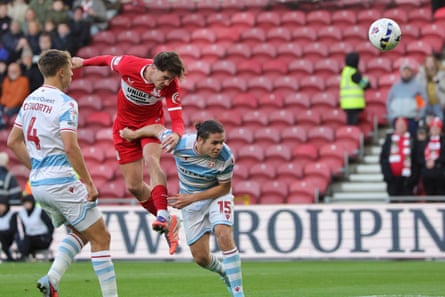Hayden Hackney heads home Middlesbrough’s equaliser against Wrexham to maintain their unbeaten home run.