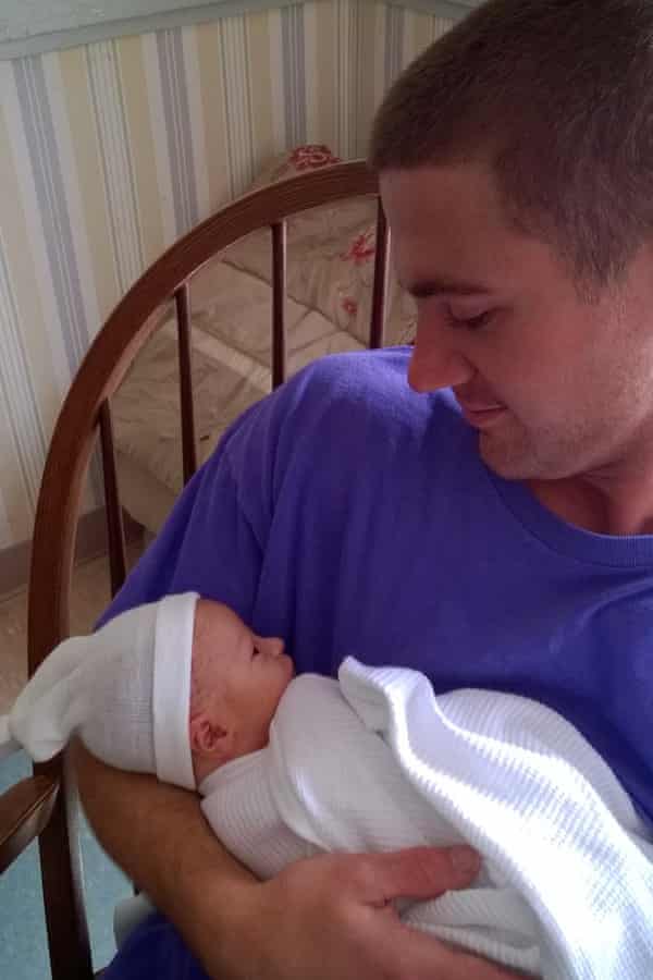 Joseph Cahill and his newborn niece, ten days before he died.