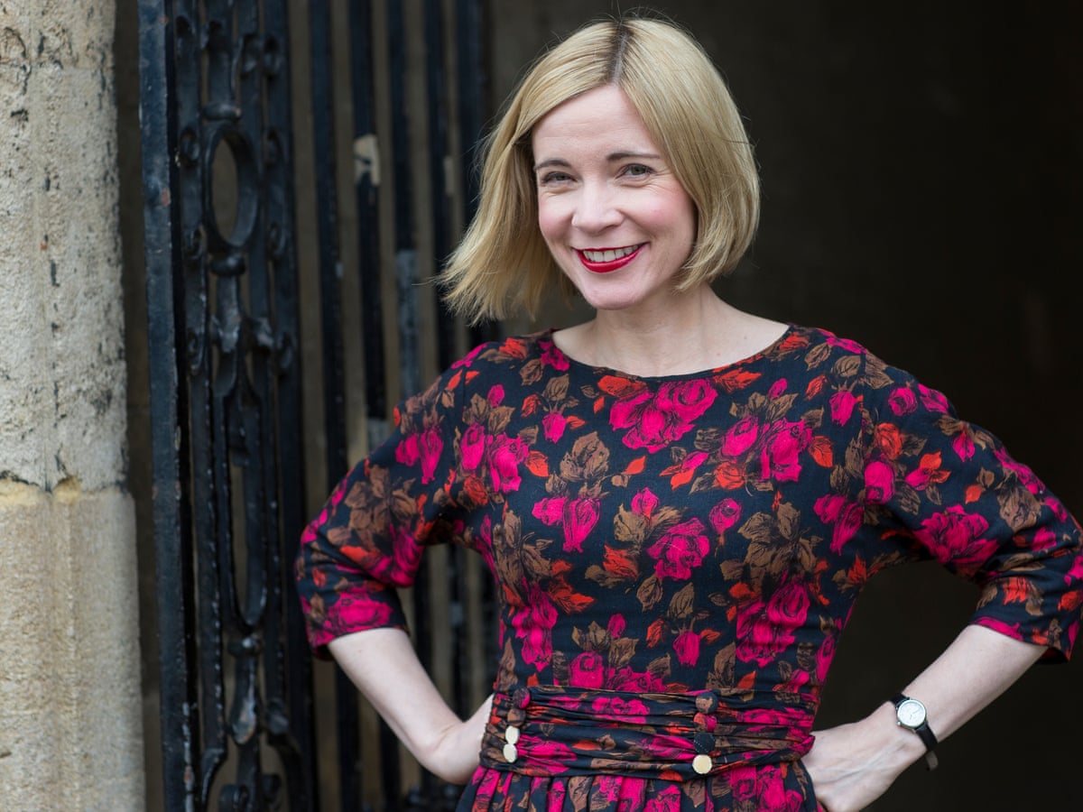 lucy worsley red dress Lucy Worsley Historian Chief Curator Historic Editorial Stock Photo - Stock Image