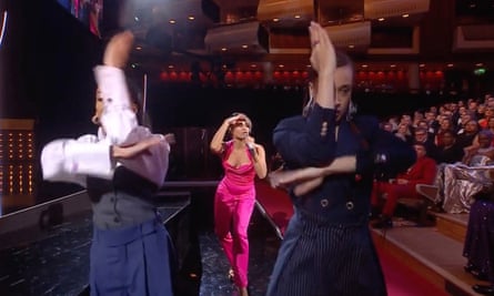 Screengrab showing DeBose performing