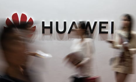 Huawei logo at Consumer Electronics Expo in Beijing