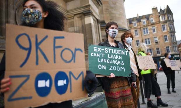 Edinburgh University students protesting