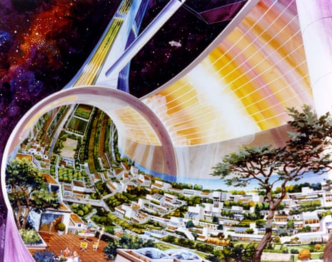 An illustration of a space colony from Last Futures