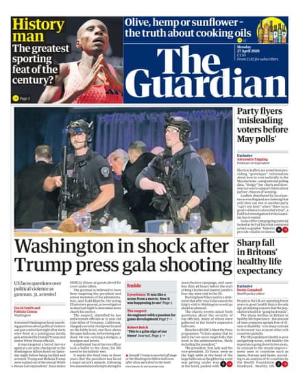 Guardian front page