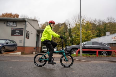 Fabian Hamilton, Labour MP for Leeds North, on his e-bike.