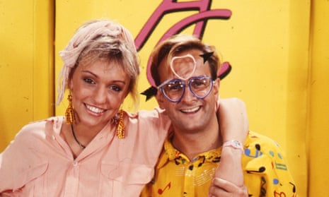 ‘The mallett has probably bashed several million heads by now’ … Michaela Strachan and Timmy Mallett in 1989