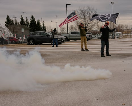 Protesters confront federal immigration officers outside Bishop Henry Whipple Federal Building in Minneapolis, 15 January 2026.