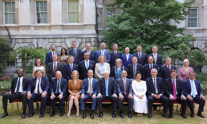 Boris Johnson with his cabinet