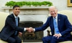 Rishi Sunak and Joe Biden sign ‘Atlantic declaration’ but hope of trade deal ends