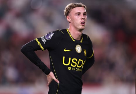 Cole Palmer of Chelsea reacts during the Premier League lucifer betwixt Brentford and Chelsea