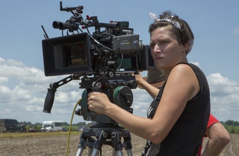 Cinematographer Rachel Morrison on the set of the film Mudbound.