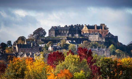 Stirling Castle perched high on the crag above the city.