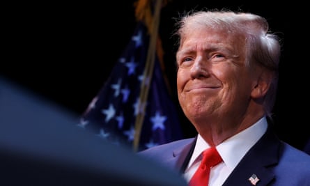 Donald Trump at a rally in Rochester