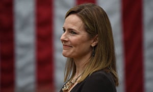 Amy Coney Barrett, in the Rose Garden of the White House.