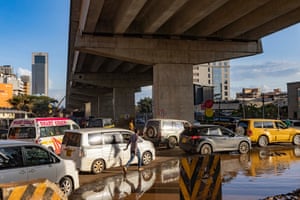 Construction of the expressway, central Nairobi
