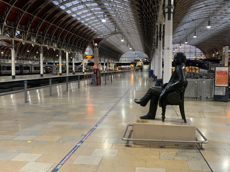 Industrial strikeA statue of Isambard Kingdom Brunel sits on an empty platform at Paddington train station in west London as train driver members of Aslef and the Rail, Maritime and Transport union (RMT) are taking to picket lines again in a long-running dispute over pay, jobs and conditions. Picture date: Friday February 3, 2023. PA Photo. Photo credit should read: Peter Clifton/PA Wire