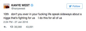 Kanye West tweets.
