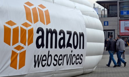 Amazon Web Services inflatable display at a trade fair