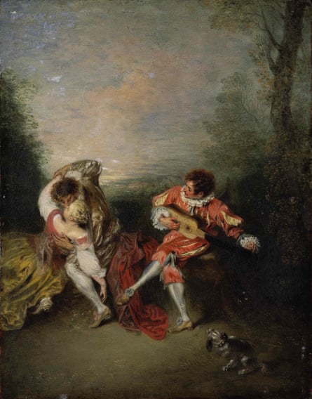 The Surprise by Jean-Antoine Watteau.