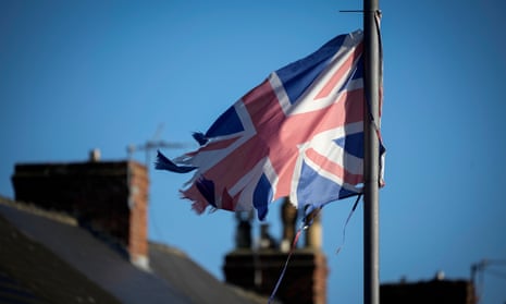 Union flag flying in Britain on 31 January this year