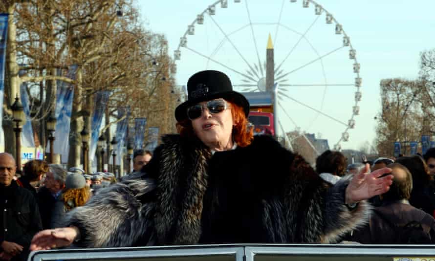 Régine fêtant le nouvel an à Paris en 2015.